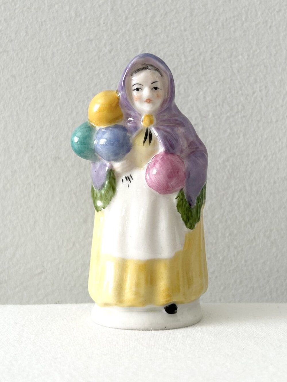 Vintage Swansea England BALLOON SELLER Figurine 3 Feather Crest Wales Ceramics